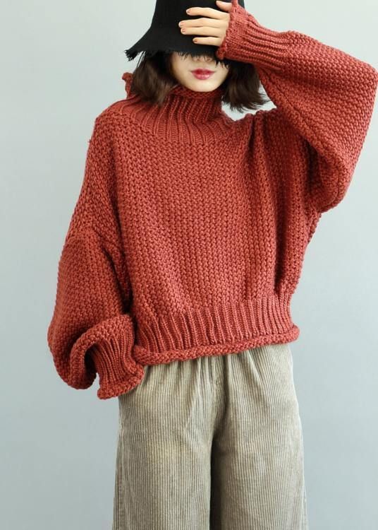 Godeyes Womens Baggy Solid Knitting High Neck Lantern Sleeve Casual Sweater Top Godeyes Womens Baggy Solid Knitting High Neck Lantern Sleeve Casual Sweater Top