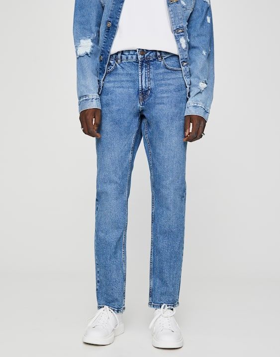 Hombre Nuevo Farah Lavado De Piedra Azul Claro Corte Recto Pantalones Pantalones Vaqueros W38 L32