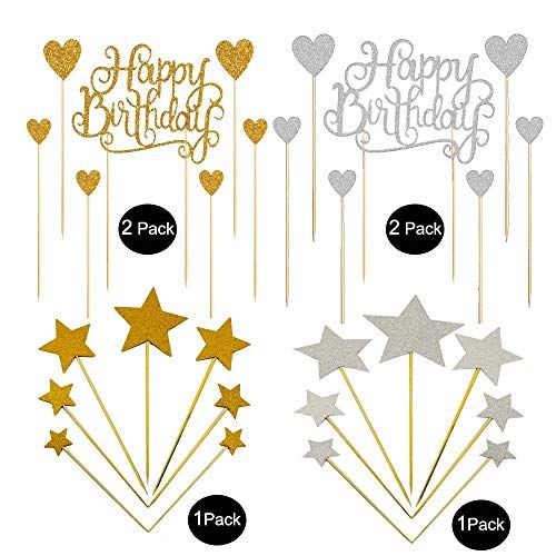 Bluvast Deco Gateau Anniversaire42 Pieces Happy Birthday Gateau Toppers Dore Argent Etoile Decorations De Cupcakes Mot Topo De Bolo Scrap Topper De Bolo Scrap Bluvast Deco Gateau Anniversaire42 Pieces Happy Birthday Gateau Toppers Dore Argent Etoile Decorations De Cupcakes Mot Topo De Bolo Scrap Topper De Bolo Scrap