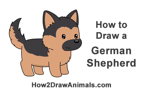 How To Draw A German Shepherd Puppy Dog Cartoon Video Step By