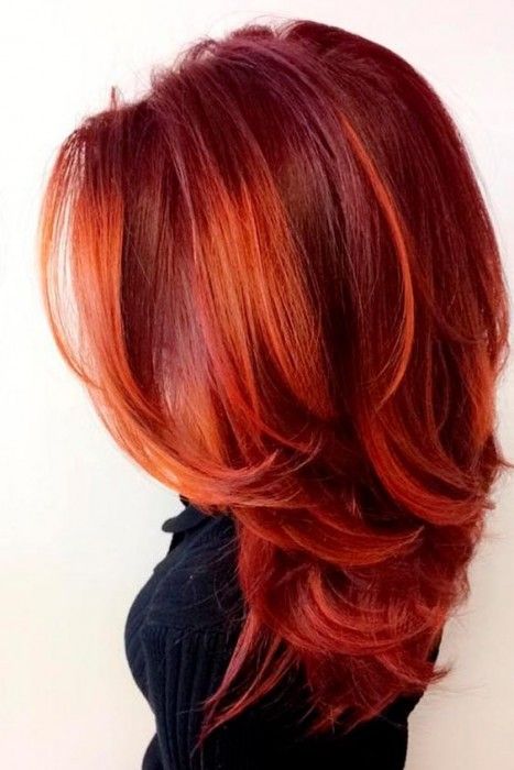 red hair with highlights