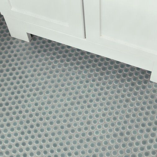 Penny 1 X Porcelain Round Mosaic Wall Floor Tile Tiles Bathroom Flooring Penny Tiles Bathroom Flooring Tile, Penny Round Tile Bathroom Floor