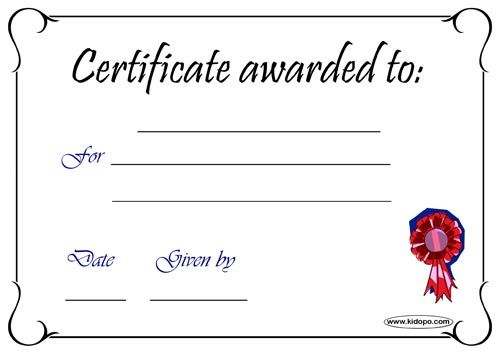 Printable Blank certificate Kindergarten Gifts and Awards - free printable certificates of achievement Printable Blank certificate Kindergarten Gifts and Awards - free printable certificates of achievement