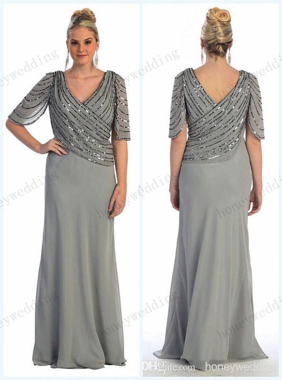 Illusion Neckline Black Chiffon Beaded Mother Of The Bride Evening ... Illusion Neckline Black Chiffon Beaded Mother Of The Bride Evening ...