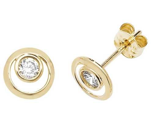 Gift box Sterling silver 925 cubic zirconia round bezel creole hoop earrings Gift box Sterling silver 925 cubic zirconia round bezel creole hoop earrings