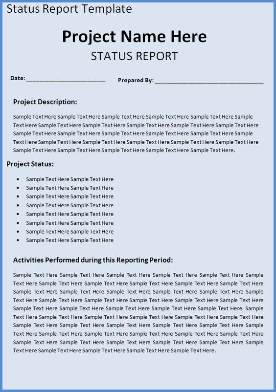 A project status report template is a document that represents the - sample report in doc A project status report template is a document that represents the - sample report in doc