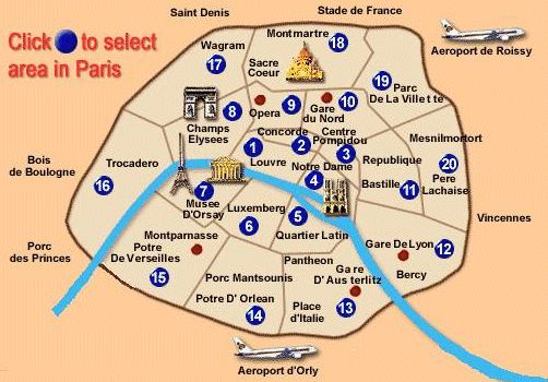 map of paris hotels
