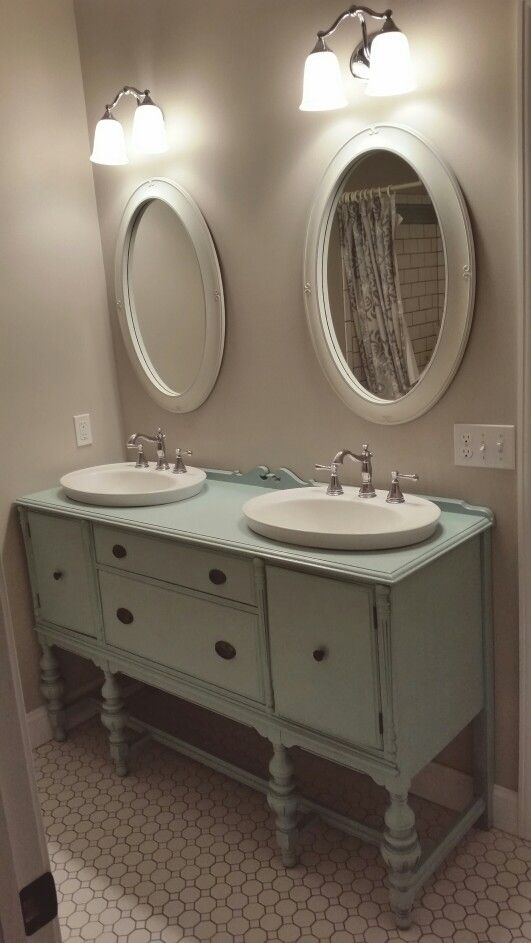 Custom Vanity Made From Antique Buffet Drawers And Cabinets Work Drop In Kohler Sinks Gorgeous Dresser Sink Bathrooms Remodel Dresser Sink Vanity, Using A Buffet As Bathroom Vanity