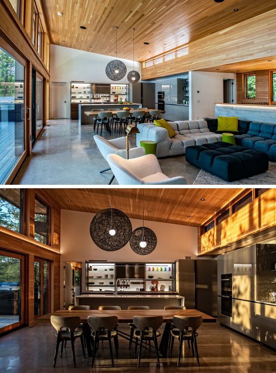 A New Wood, Concrete, And Glass House Faces A Canadian Lake