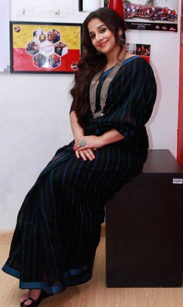 Bollywood actor Vidya Balan poses during an exclusive interview with...