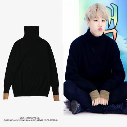 Collections All Idols Fashion Turtleneck Sweatshirt Turtle Neck Bts Jimin