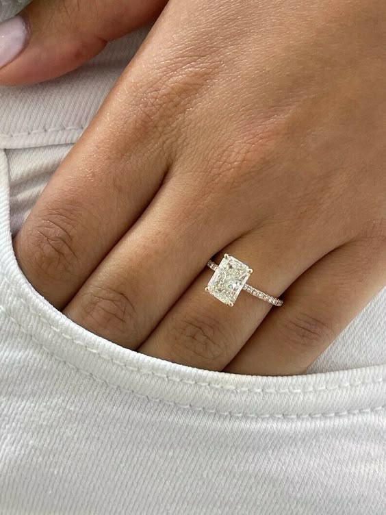 Solid 14k Rose Gold Radiant 2.50 Ct Moissanite Womens Engagement Rings All Sizes