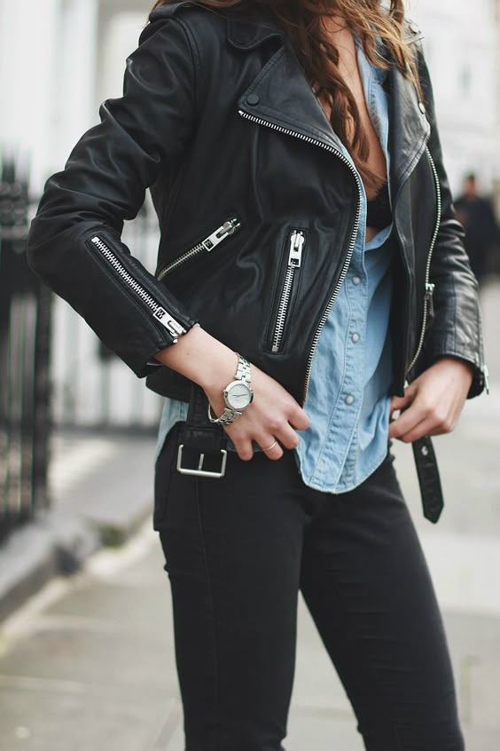 https://urbanglamourous.wordpress.com/2016/10/17/o-essencial-blusao-de-pele #armáriocápsula, #bikerjacket, #blusãoempele, #capsulewardrobe, #lookparisiense, #peçasessenciais
