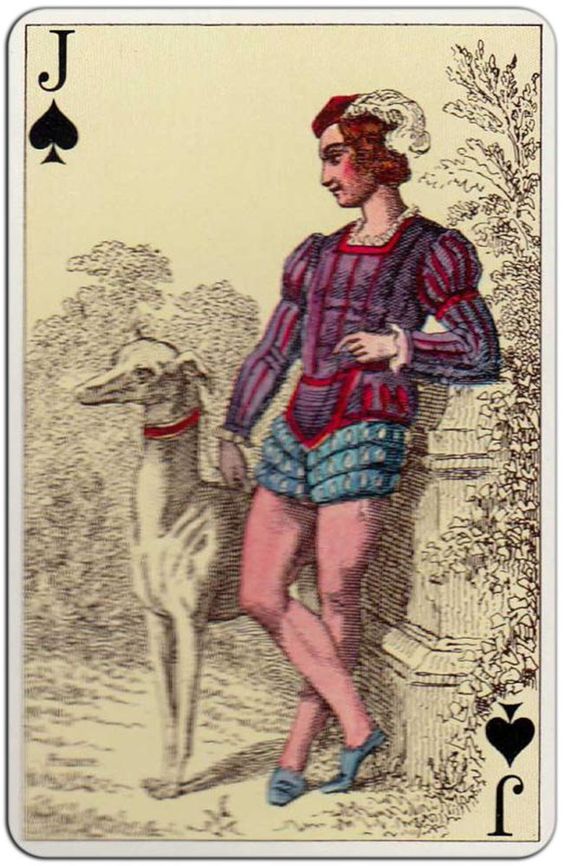#PlayingCardsTop1000 â French Costumes 1850 reprint Gibert France Fournier â Jack of spades