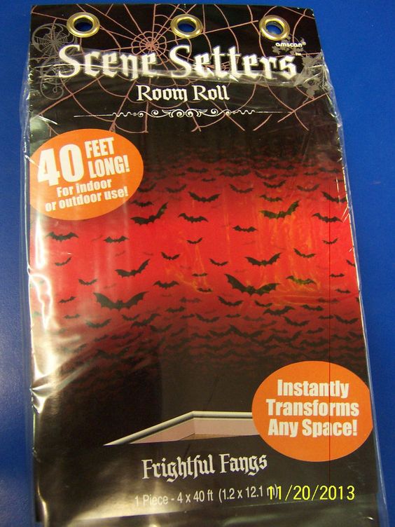 frightful fangs vampire bats halloween party decoration scene setter room roll scene setters halloween parties and bats