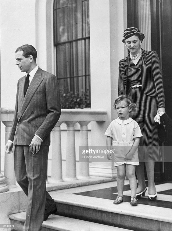Prince George, Duke of Kent (1904 - 1942) with his wife Princess Marina and his son Prince Edward.