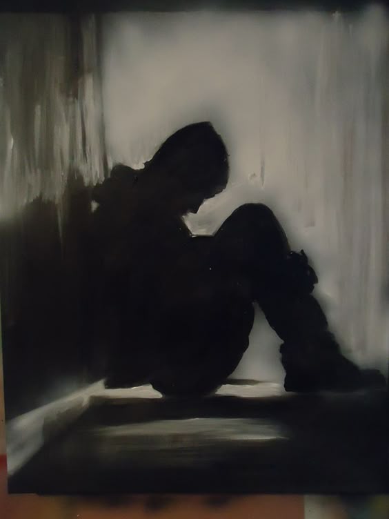 Sad depressed man