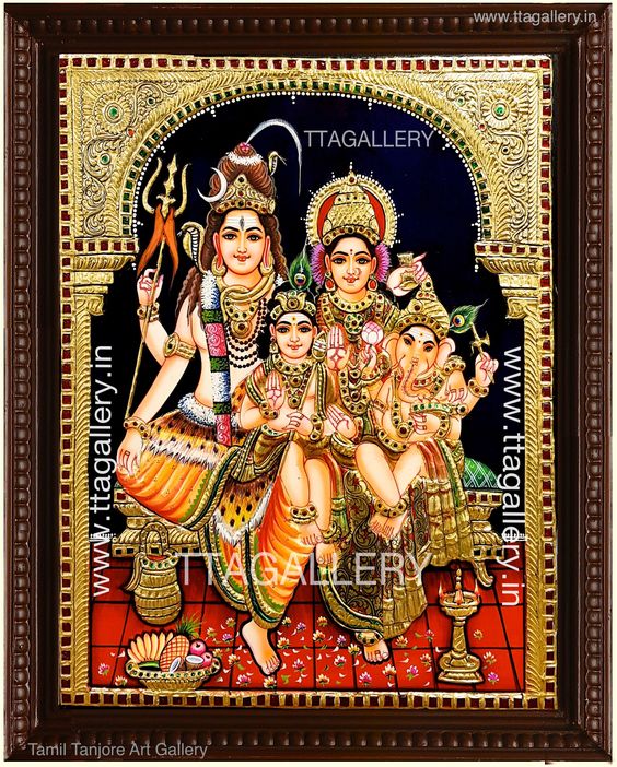 Siva Family Tanjore Painting