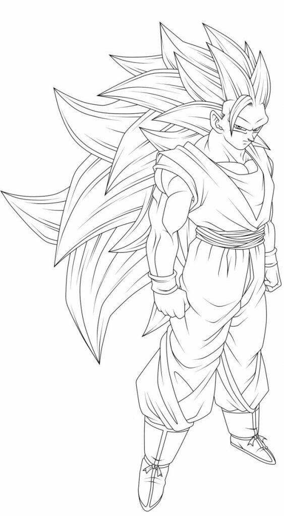 Goku para colorir  Goku desenho, Dragão para colorir, Tatuagens de  personagens de desenhos animados