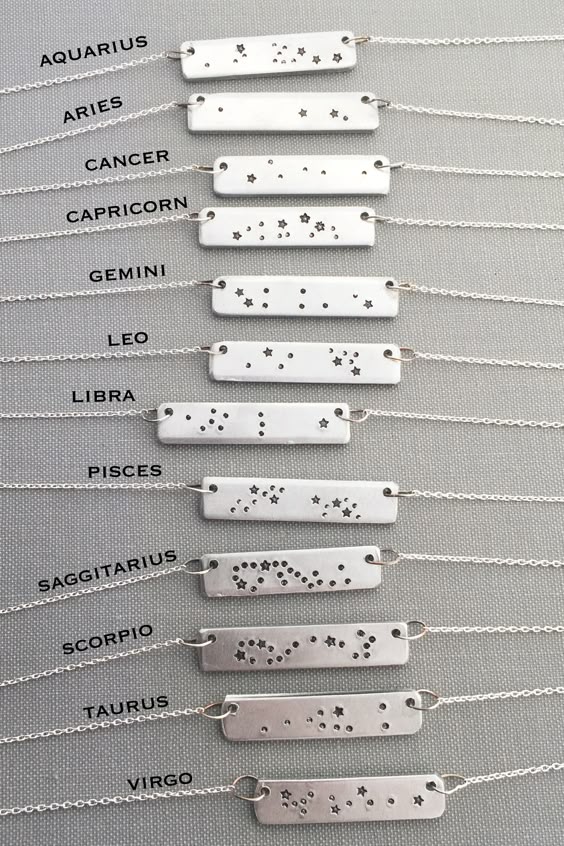 Zodiac Constellation Necklaces. These would be a sweet and subtle zodiac sign!