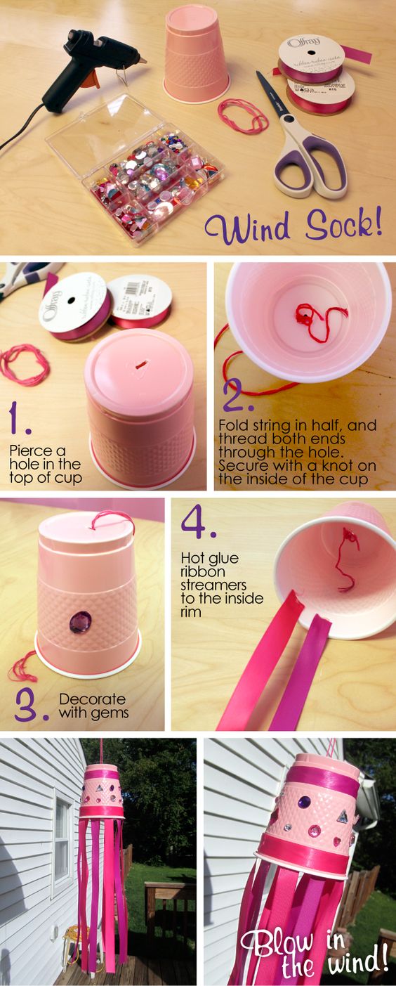 Create IT: Windsock craft for kids that's a total breeze to make! #craftsforkids #craftsforgirls #diywindsock #windsock