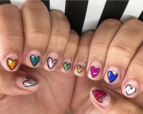 uñas san valentin