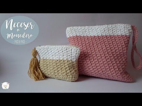 Neceser A Crochet Con Cierre O Cremallera Y Forro Youtube Ganchillo Neceser Monederos De Ganchillo Crochet Monederos