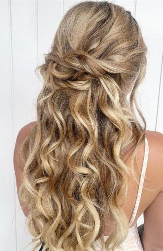 50 Trendiest Half-Up Half-Down Hairstyles for 2024 - Hair Adviser | Long  hair styles, Hair styles, Bridesmaid hair long