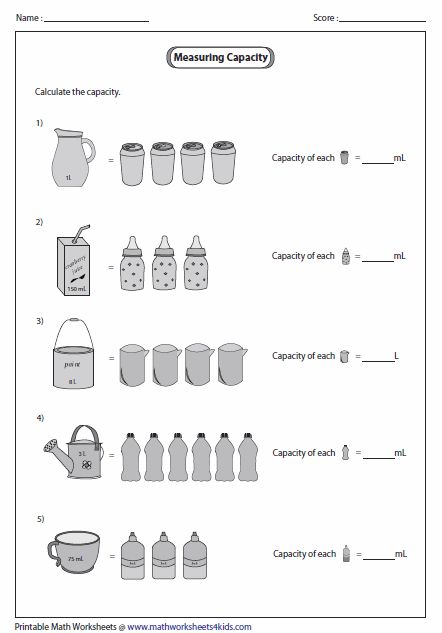 capacity worksheets capacity worksheets worksheets math measurement