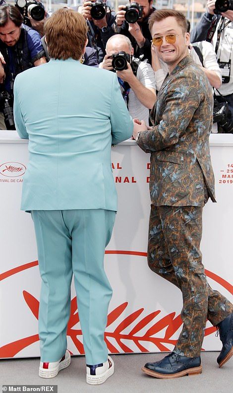 Elton John, Taron Egerton and Richard Madden at Rocketman in Cannes