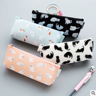 Barato 1 Pcs Venda Cat Jelly Silicone Pencilsbags Duravel Grande Capacidade De Caixa De Lapis Menina Creative Stationery Pencil Case Fashion Cute Pencil Case