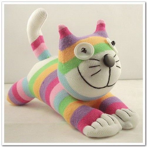 Free Shipping Handmade Sock Cheshire Cat Kitty By Supersockmonkeys Hausdekoration Schlafzimmer Wohnung Dekoration Einr Sock Toys Sock Dolls Handmade Socks