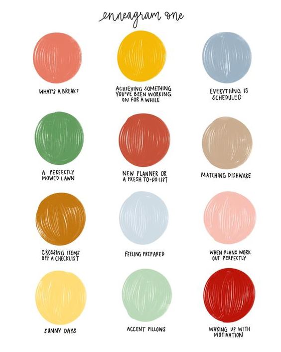 Enneagram 1 Color Palette Dot Print (Unframed)