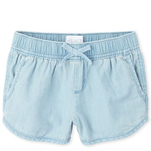 The Childrens Place Girls Denim Pull on Shorts