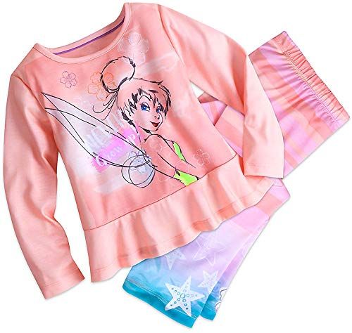 Disney Tinkerbell Girls Size 4 Purple Flannel Coat Pajama Set