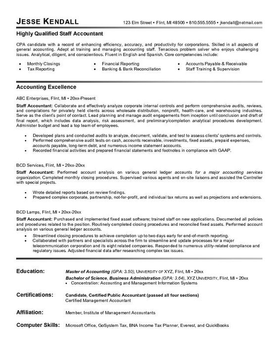 Accountant Resume Sample Work Wisdom Pinterest Sample resume - staff accountant resume examples Accountant Resume Sample Work Wisdom Pinterest Sample resume - staff accountant resume examples