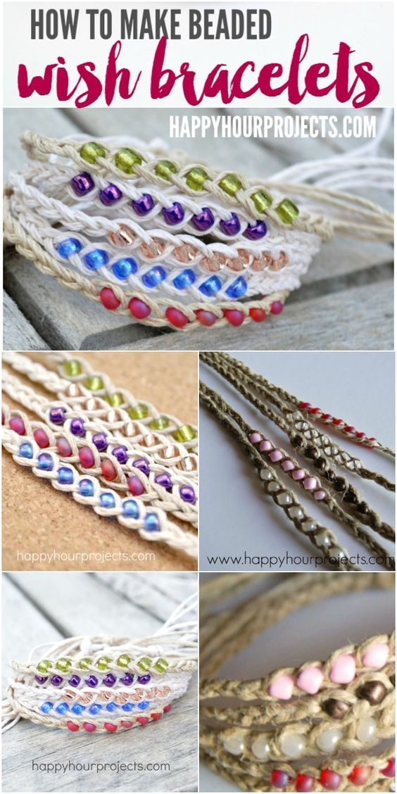 Handmade Hemp adjustable Friendship Braceletankletwristband Square Macrame Knot with Decorative Blown Glass Beads