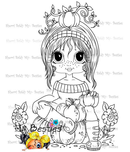 My Bestie Beautiful Fall Bestie Doll 7 Digi Stamp Instant Download Digi Stamp Besties Digi Stamps