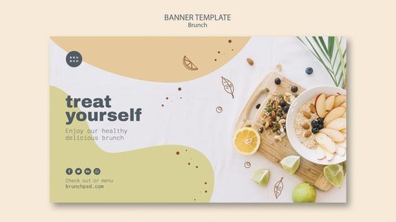 Free PSD | Banner template for healthy brunch
