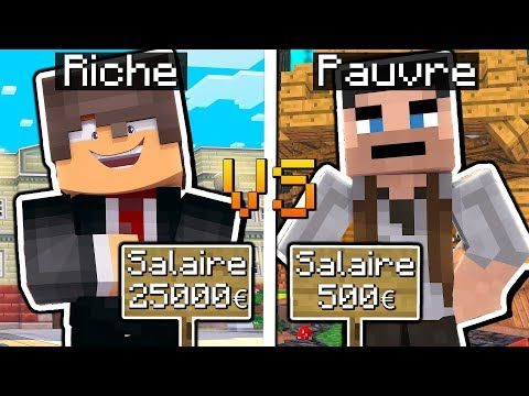 Riche Vs Pauvre Dans Minecraft Youtube Minecraft