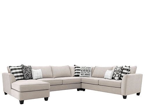 For A Living Room With Style Comfort And Spacious Seating The Daine 4 Piece Sectional Sofa Will Satisfy Your Needs Grey Upholstery Sectional Sofa, How Much Does It Cost To Recover A Sectional Sofa