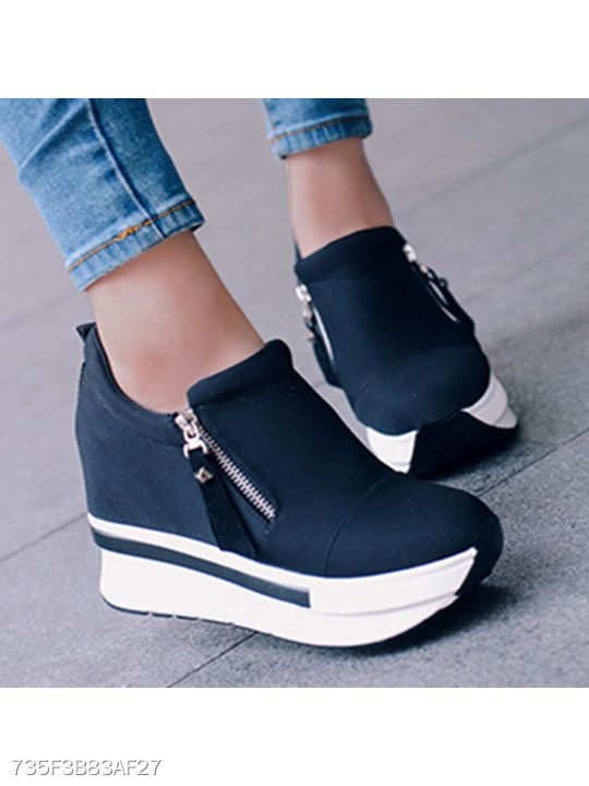 Womens Breathable Fashion Wedge Sneakers Platform Sport Ankle Boots Casual Shoes