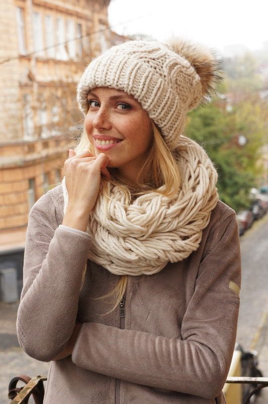 knit slouchy beanie knitted hats for women and by SnitkoStudio