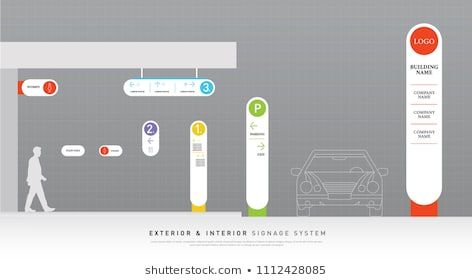 Exterior Interior Signage White Color Concept Stock Vector (Royalty Free) 1112428085 | Shutterstock
