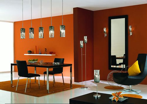 Colori pareti pitturare interni salotto toni di arancio