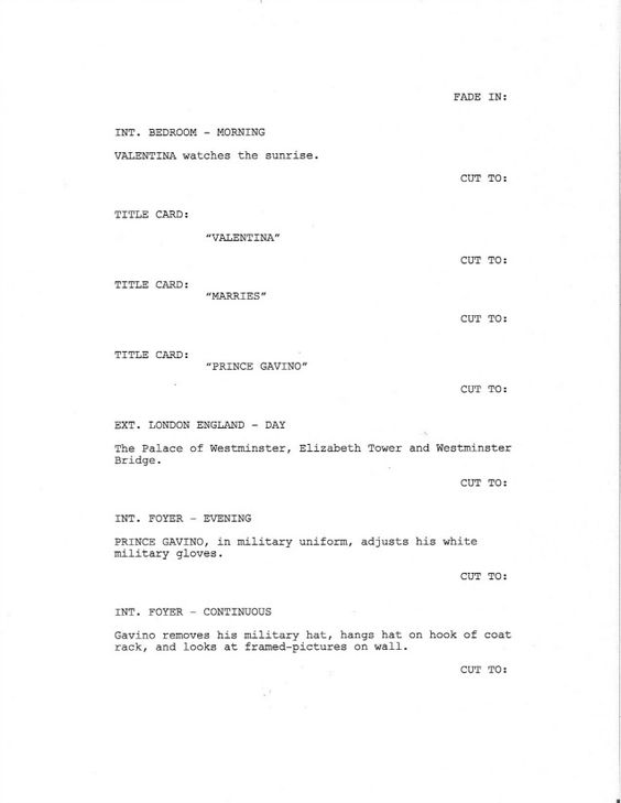 Page 1 of Royal Love Story From The Grave - Sample Screenplay - screenplay template Page 1 of Royal Love Story From The Grave - Sample Screenplay - screenplay template