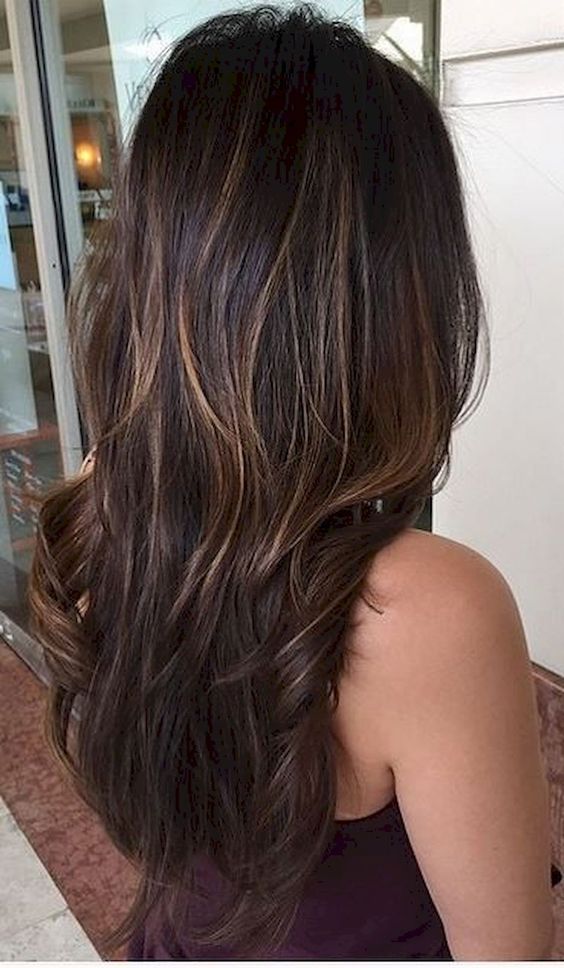 brown hair with caramel highlights