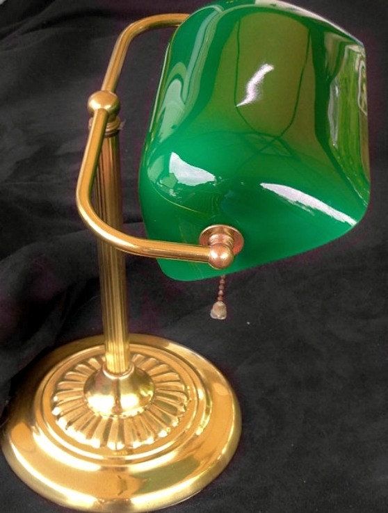 Vintage Desk Lamp Brass Green Glass Shade Ba Desk Lamp Brass Green Glass Shade, Classic Green Glass Desk Lamp