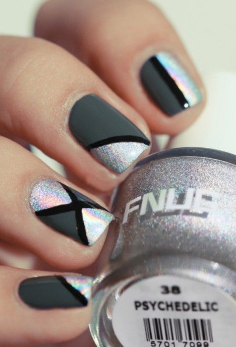 diseños de uñas plateadas y con glitter diseños de uñas plateadas y con glitter