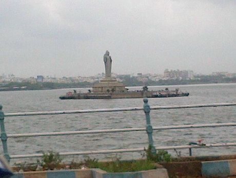 Hussain Sagar is a lake in Hyderabad, Andhra Pradesh, India, built by Hazrat Hussain Shah Wali in 1562, during the rule of Ibrahim Quli Qutb Shah. It is spread across an area of 5.7 square kilometers and is fed by River Musi.